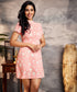 High Neck Pink Printed Mini Dress